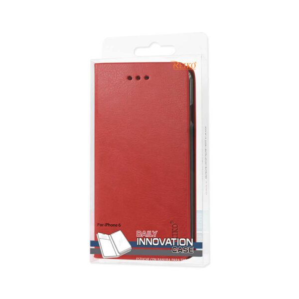 REIKO IPHONE 6 PLUS FLIP FOLIO CASE WITH CARD HOLDER IN RED - Image 4