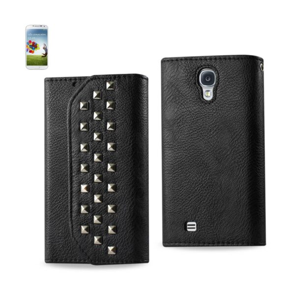 REIKO SAMSUNG GALAXY S4 STUDS WALLET CASE IN BLACK