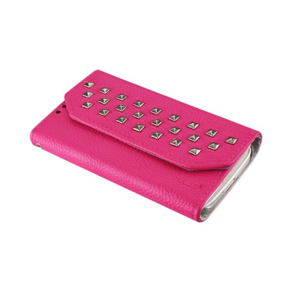 REIKO SAMSUNG GALAXY S4 STUDS WALLET CASE IN HOT PINK - Image 3