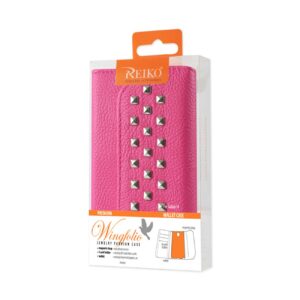 REIKO SAMSUNG GALAXY S4 STUDS WALLET CASE IN HOT PINK - Image 4