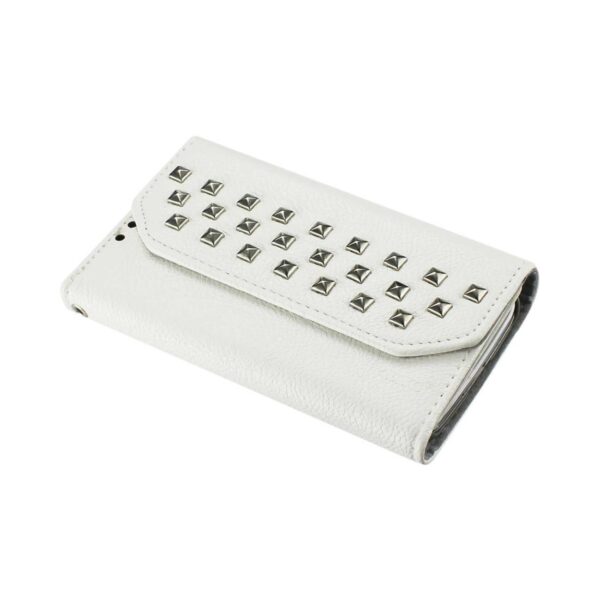 REIKO SAMSUNG GALAXY S4 STUDS WALLET CASE IN WHITE - Image 3
