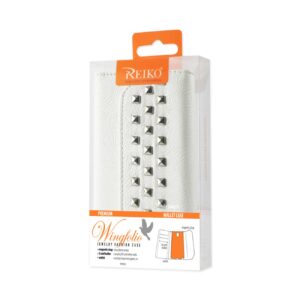 REIKO SAMSUNG GALAXY S4 STUDS WALLET CASE IN WHITE - Image 4