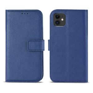 Slim Stand Case with Card Holder Slots APPLE IPHONE 12 MINI In Blue - Image 2