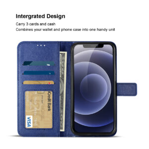 Slim Stand Case with Card Holder Slots APPLE IPHONE 12 MINI In Blue - Image 3