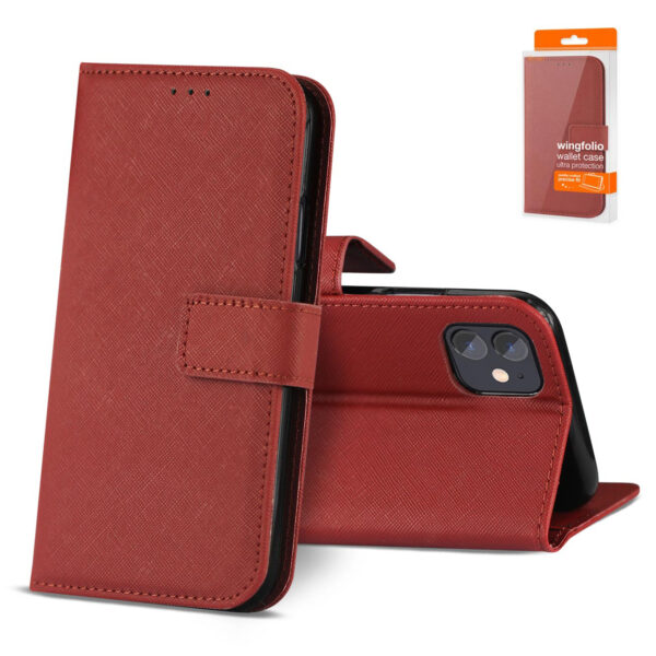 Slim Stand Case with Card Holder Slots APPLE IPHONE 12 MINI In Red