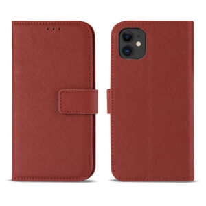 Slim Stand Case with Card Holder Slots APPLE IPHONE 12 MINI In Red - Image 2