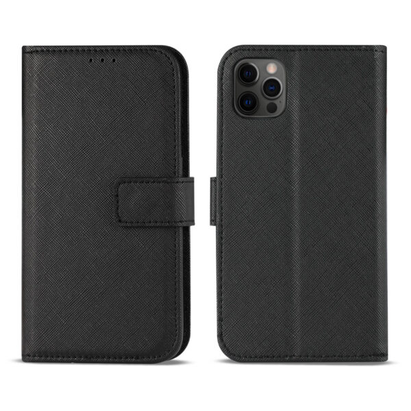 Slim Stand Case with Card Holder Slots APPLE IPHONE 12/IPHONE 12 PRO In Black - Image 2