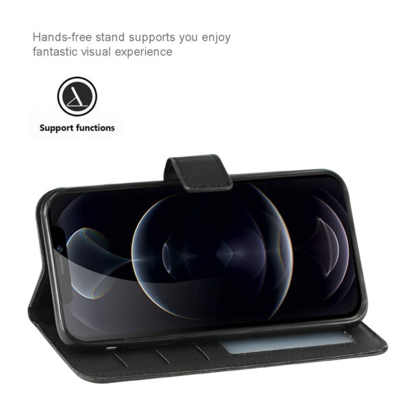 Slim Stand Case with Card Holder Slots APPLE IPHONE 12/IPHONE 12 PRO In Black - Image 4