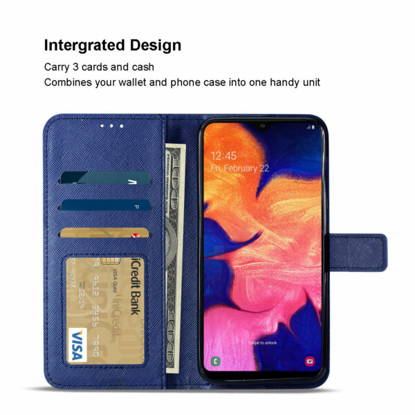 Reiko SAMSUNG GALAXY A10 3-In-1 Wallet Case In BLUE - Image 3