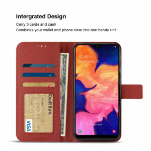 Reiko SAMSUNG GALAXY A10 3-In-1 Wallet Case In RED - Image 3