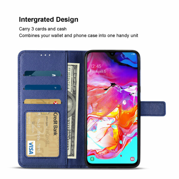 Reiko SAMSUNG GALAXY A70 3-In-1 Wallet Case In BLUE - Image 3