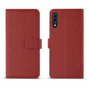 Reiko SAMSUNG GALAXY A70 3-In-1 Wallet Case In RED - Image 2