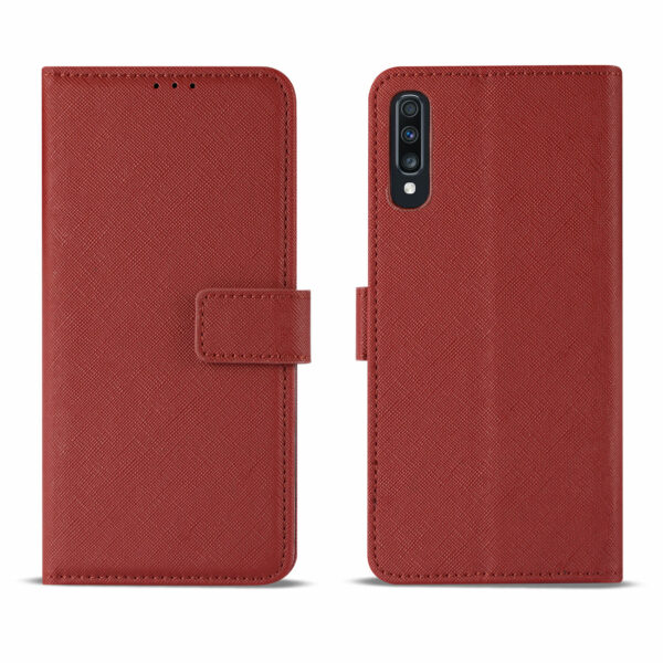 Reiko SAMSUNG GALAXY A70 3-In-1 Wallet Case In RED - Image 2