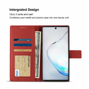 Reiko SAMSUNG GALAXY NOTE 10 PLUS 3-In-1 Wallet Case In RED - Image 3