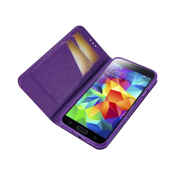 REIKO SAMSUNG GALAXY S5 FOLIO WALLET CASES-PURPLE WHITE - Image 2
