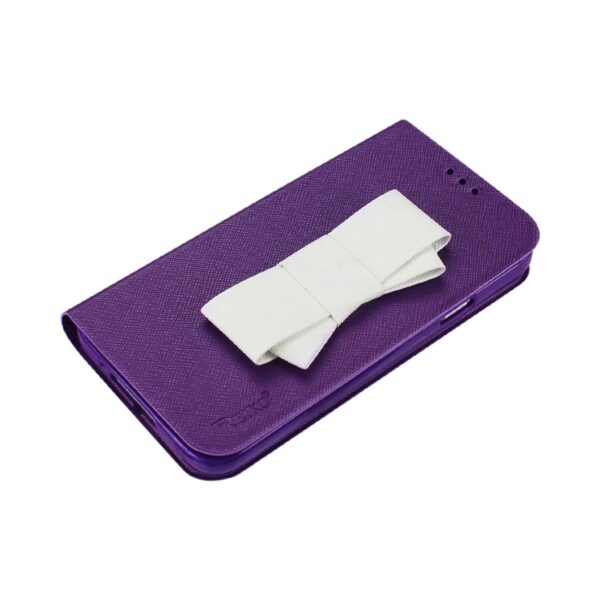 REIKO SAMSUNG GALAXY S5 FOLIO WALLET CASES-PURPLE WHITE - Image 3