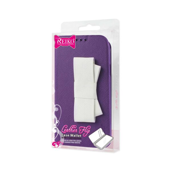 REIKO SAMSUNG GALAXY S5 FOLIO WALLET CASES-PURPLE WHITE - Image 4