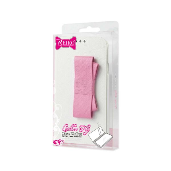 REIKO SAMSUNG GALAXY S5 FOLIO WALLET CASES-WHITE PINK - Image 4
