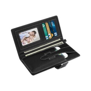 REIKO IPHONE 6/ 6S TWO TONE SUPER WALLET CASE WITH MULTIPLE CARD SLOTS IN BLACK - Image 2