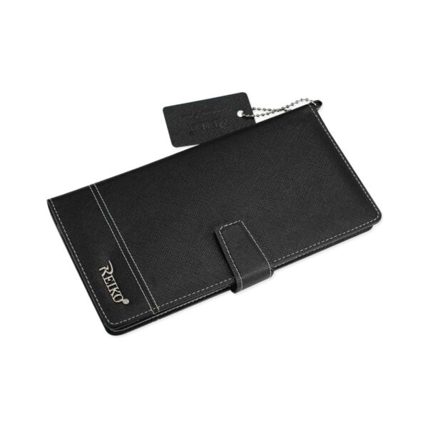 REIKO IPHONE 6/ 6S TWO TONE SUPER WALLET CASE WITH MULTIPLE CARD SLOTS IN BLACK - Image 3