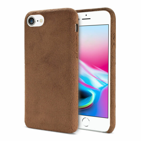 Reiko iPhone 7/8/SE2 Fuzzy Fur Soft TPU Case In Brown - Image 2