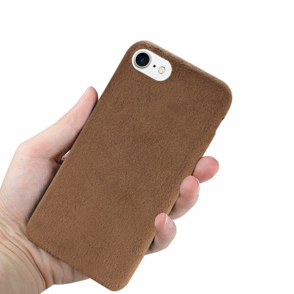 Reiko iPhone 7/8/SE2 Fuzzy Fur Soft TPU Case In Brown - Image 3
