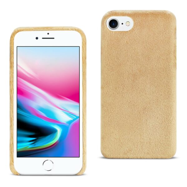 Reiko iPhone 7/8/SE2 Fuzzy Fur Soft TPU Case In Camel