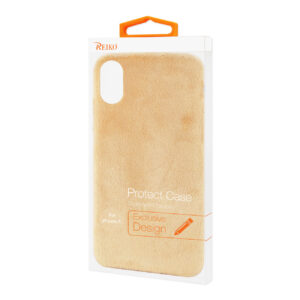 Reiko iPhone X/iPhone XS Fuzzy Fur Soft TPU Case In Camel - Image 4