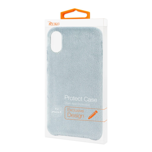 Reiko iPhone X/iPhone XS Fuzzy Fur Soft TPU Case In Gray - Image 4