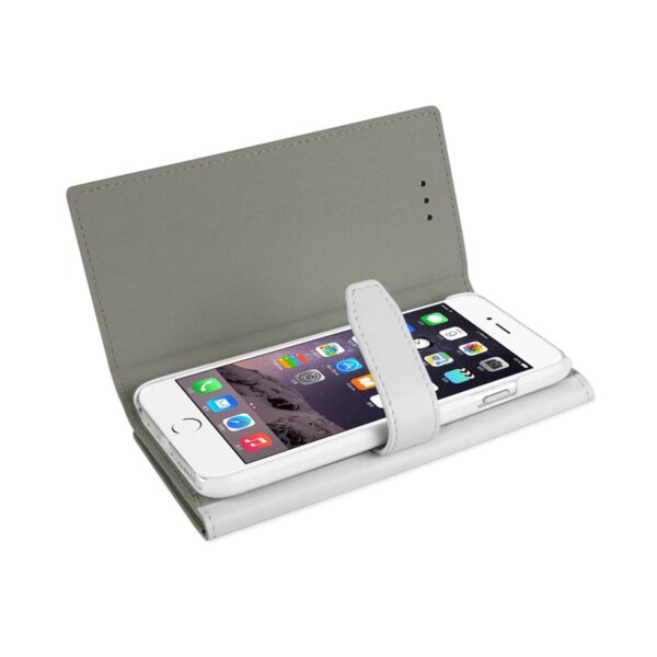REIKO IPHONE 6 PLUS GENUINE LEATHER RFID WALLET CASE IN IVORY - Image 2