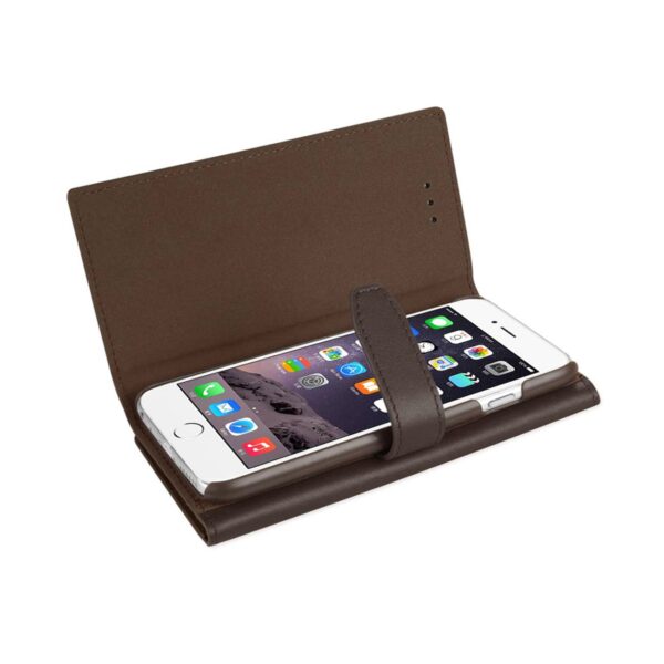 REIKO IPHONE 6 PLUS GENUINE LEATHER RFID WALLET CASE IN UMBER - Image 2