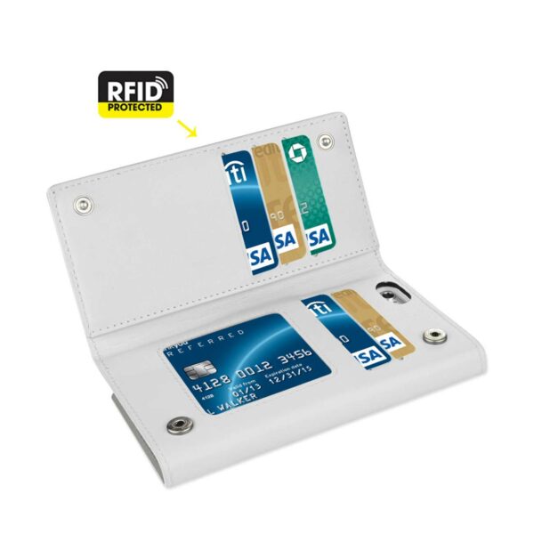 REIKO IPHONE 6 GENUINE LEATHER RFID WALLET CASE IN IVORY - Image 3