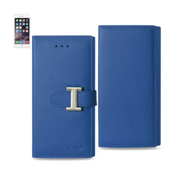 REIKO IPHONE 6 GENUINE LEATHER RFID WALLET CASE IN ULTRAMARINE