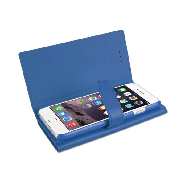 REIKO IPHONE 6 GENUINE LEATHER RFID WALLET CASE IN ULTRAMARINE - Image 2