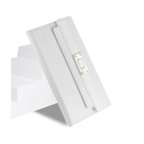 REIKO IPHONE 6S PLUS GENUINE LEATHER RFID WALLET CASE AND METAL BUCKLE BELT IN IVORY - Image 3