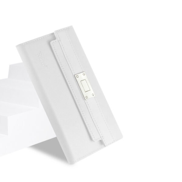 REIKO IPHONE 6S GENUINE LEATHER RFID WALLET CASE AND METAL BUCKLE BELT IN IVORY - Image 3