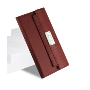 Reiko Samsung Galaxy Note 5 Genuine Leather Rfid Wallet Case And Metal Buckle Belt In Burgundy - Image 3