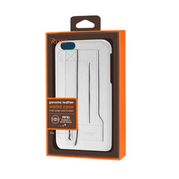 REIKO IPHONE 6 PLUS GENUINE LEATHER HAND STRAP CASE IN IVORY - Image 4