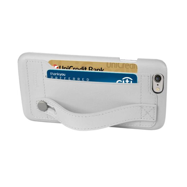 REIKO IPHONE 6 GENUINE LEATHER HAND STRAP CASE IN IVORY - Image 3