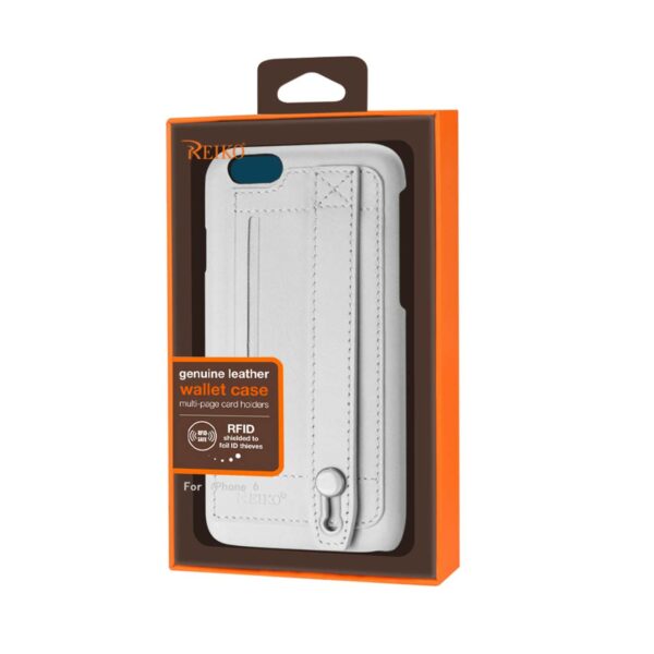 REIKO IPHONE 6 GENUINE LEATHER HAND STRAP CASE IN IVORY - Image 4