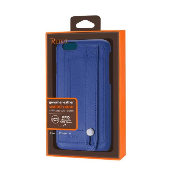 REIKO IPHONE 6 GENUINE LEATHER HAND STRAP CASE IN ULTRAMARINE - Image 4