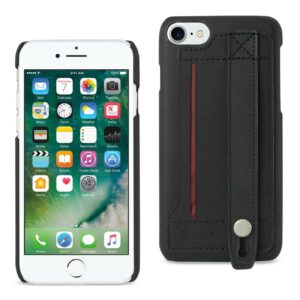 Reiko iPhone 7/8/SE2 Genuine Leather Hand Strap Case In Black
