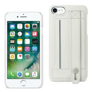 Reiko iPhone 7/8/SE2 Genuine Leather Hand Strap Case In Ivory