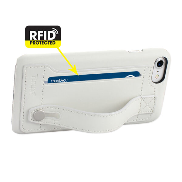 Reiko iPhone 7/8/SE2 Genuine Leather Hand Strap Case In Ivory - Image 3