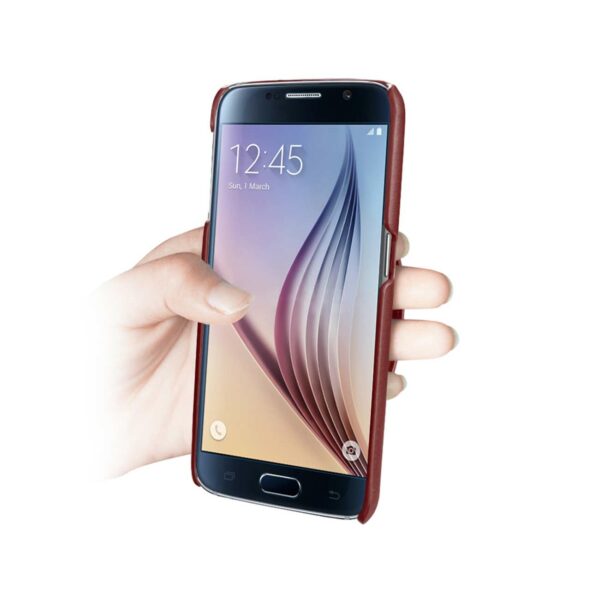 Reiko Samsung Galaxy S6 Genuine Leather Hand Strap Case In Burgundy - Image 2