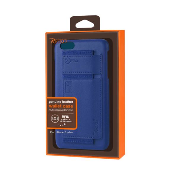 REIKO IPHONE 6 PLUS RFID GENUINE LEATHER CASE PROTECTION AND KEY HOLDER IN ULTRAMARINE - Image 4
