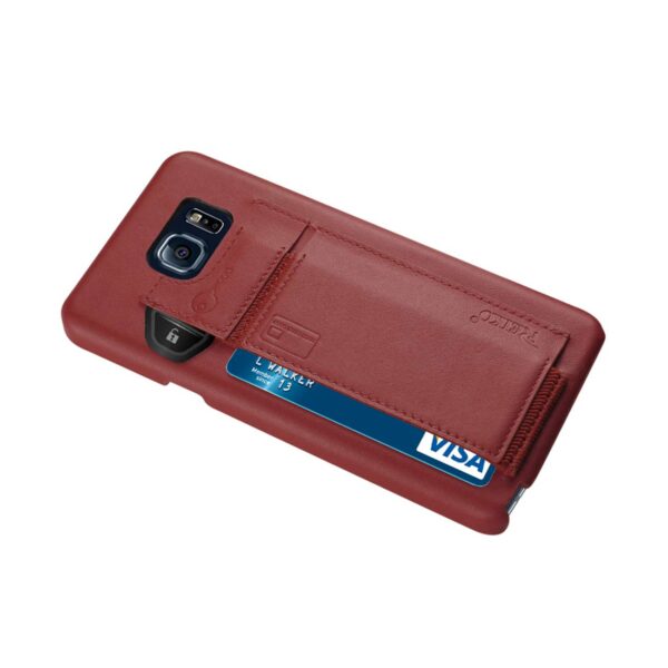 Reiko Samsung Galaxy Note 5 Rfid Genuine Leather Case Protection And Key Holder In Burgundy - Image 2
