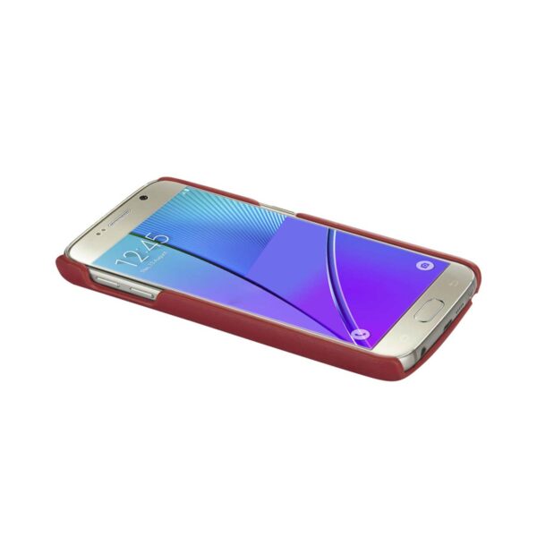 Reiko Samsung Galaxy Note 5 Rfid Genuine Leather Case Protection And Key Holder In Burgundy - Image 3