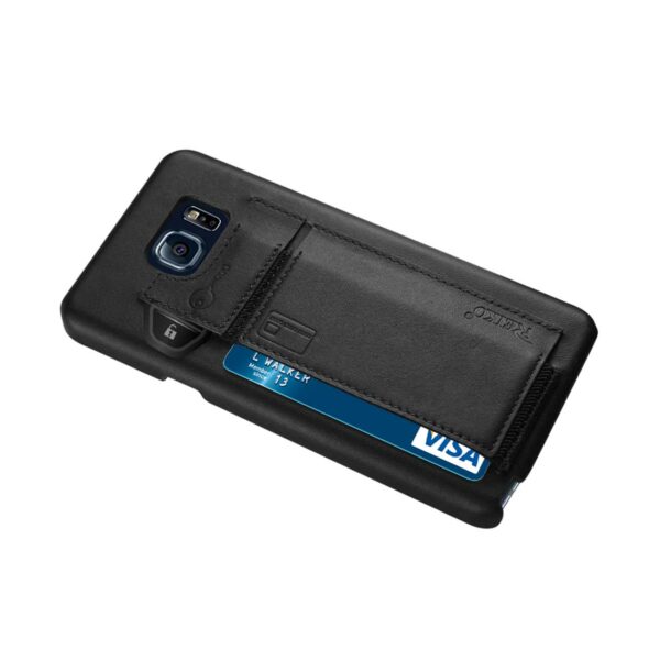REIKO SAMSUNG GALAXY NOTE 5 RFID GENUINE LEATHER CASE PROTECTION AND KEY HOLDER IN BLACK - Image 2