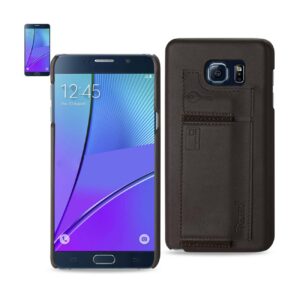 REIKO SAMSUNG GALAXY NOTE 5 RFID GENUINE LEATHER CASE PROTECTION AND KEY HOLDER IN UMBER